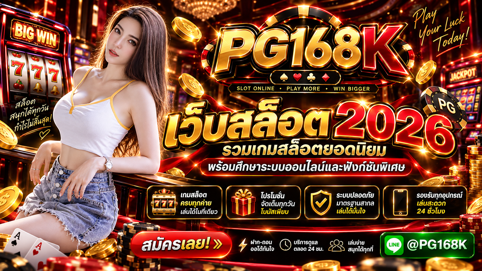 หน้าจอเกมสล็อตสมมติสำหรับอธิบายสัญลักษณ์และกติกา